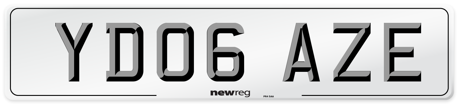 YD06 AZE Number Plate from New Reg